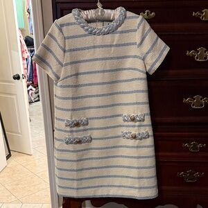 Tuckernuck Blue and White Striped Jackie tweed Dress
